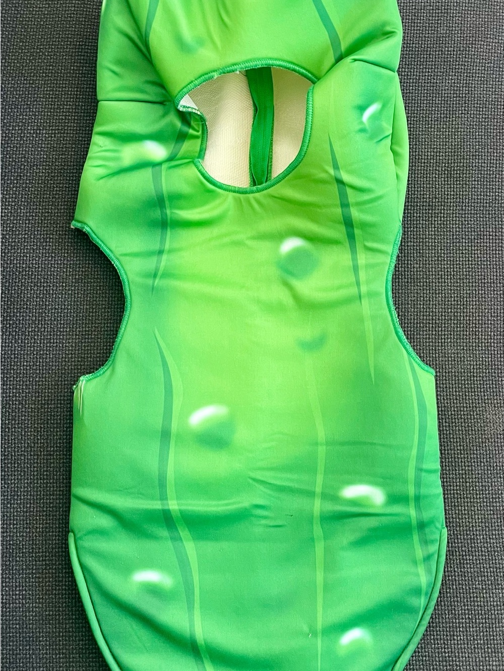 Dill Pickle One-Piece Costume Size S Green Padded Funny Halloween Kids w Zipper